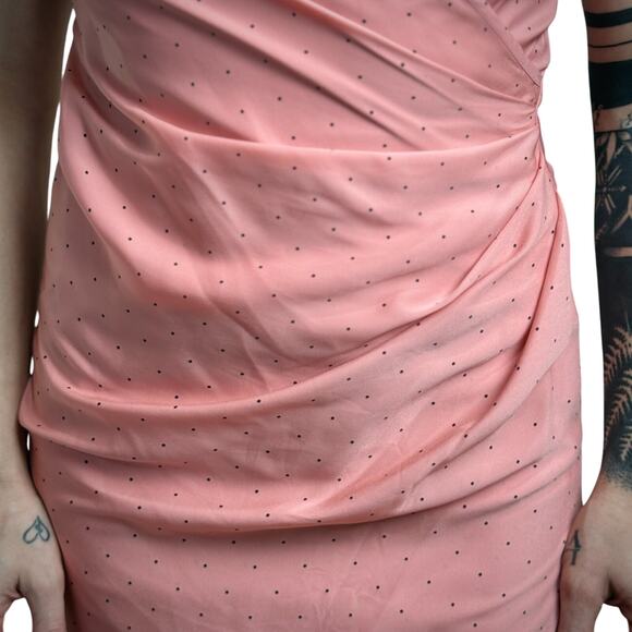 Women's BCB Generation Pink w/ Black Polka Dot Dress - Size 0 ( XXS / XS ) - Picture 8 of 13